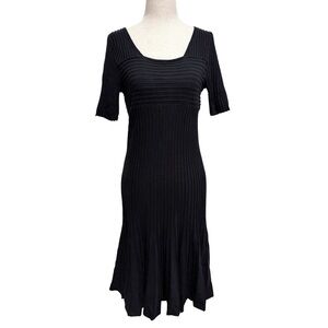 Peruvian‎ Connection Elegant Black Ribbed Dress 100% Pima Cotton